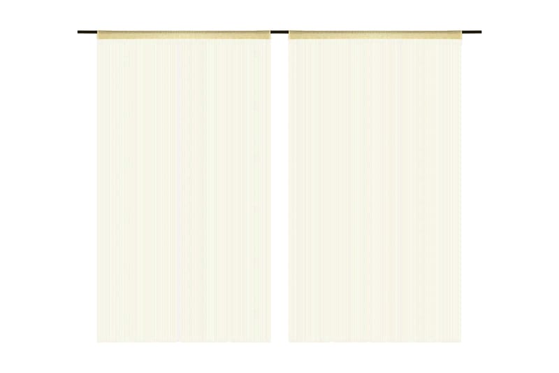 Trådgardiner 2 stk 100x250 cm krem - Kremhvit - Tekstiler - Gardiner - Mørkleggingsgardin