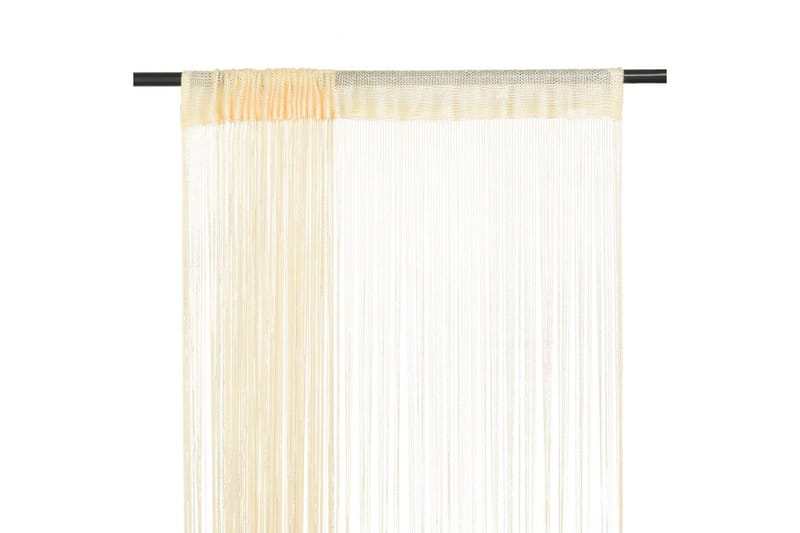 Trådgardiner 2 stk 100x250 cm krem - Kremhvit - Tekstiler - Gardiner - Mørkleggingsgardin