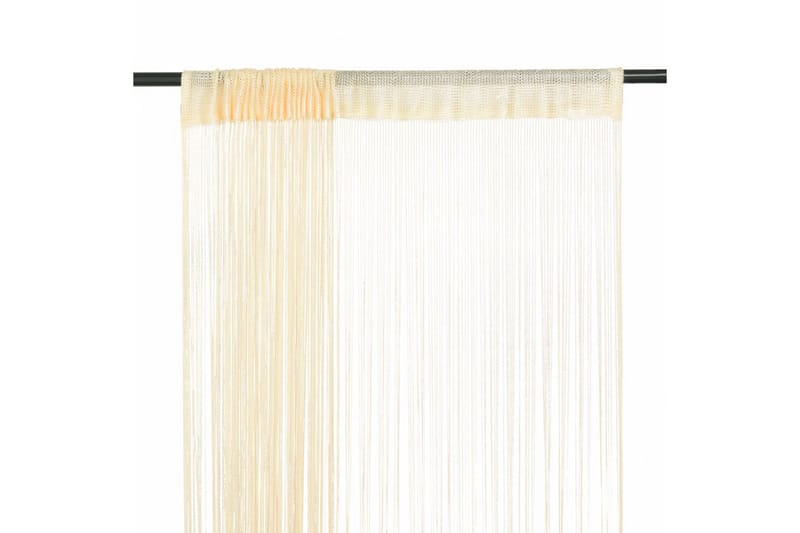 Trådgardiner 2 stk 140x250 cm krem - Kremhvit - Tekstiler - Gardiner - Mørkleggingsgardin