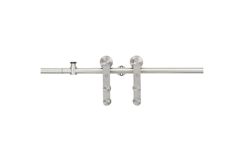 Utstyrsett for skyvedør 183 cm rustfritt stål sølv - Tekstiler - Gardiner - Mørkleggingsgardin
