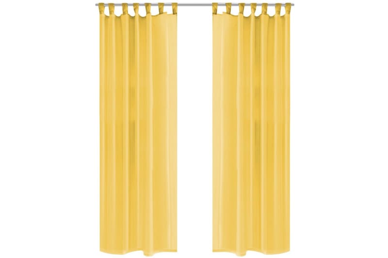 Voilegardiner 2 stk 140x175 cm gul - Gul - Tekstiler - Gardiner - Mørkleggingsgardin
