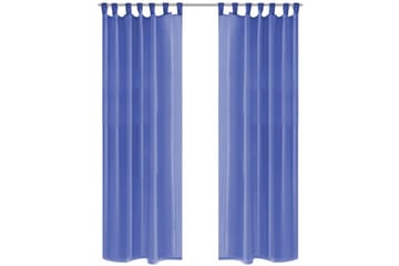 Voilegardiner 2 stk 140x175 cm kongeblå - Kongeblå - Tekstiler - Gardiner - Mørkleggingsgardin
