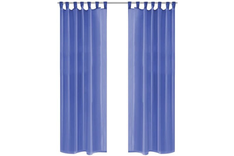 Voilegardiner 2 stk 140x175 cm kongeblå - Kongeblå - Tekstiler - Gardiner - Mørkleggingsgardin