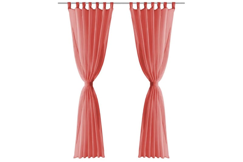 Voilegardiner 2 stk 140x225 cm rød - Rød - Tekstiler - Gardiner - Mørkleggingsgardin