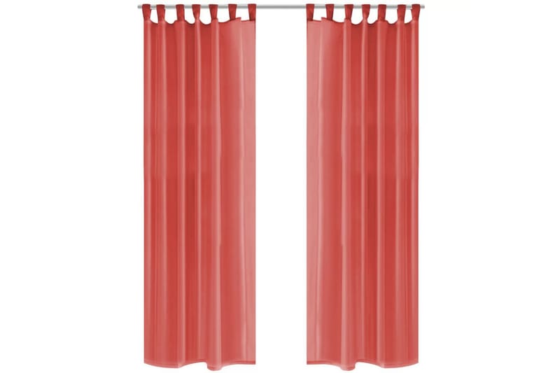 Voilegardiner 2 stk 140x225 cm rød - Rød - Tekstiler - Gardiner - Mørkleggingsgardin