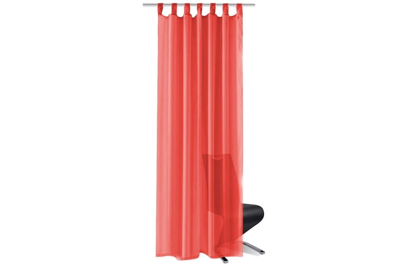 Voilegardiner 2 stk 140x225 cm rød - Rød - Tekstiler - Gardiner - Mørkleggingsgardin
