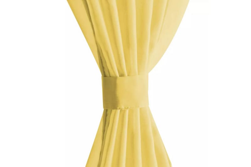 Voilegardiner 2 stk 140x245 cm gul - Gul - Mørkleggingsgardin