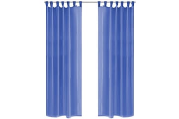 Voilegardiner 2 stk 140x245 cm kongeblå - Kongeblå - Tekstiler - Gardiner - Mørkleggingsgardin