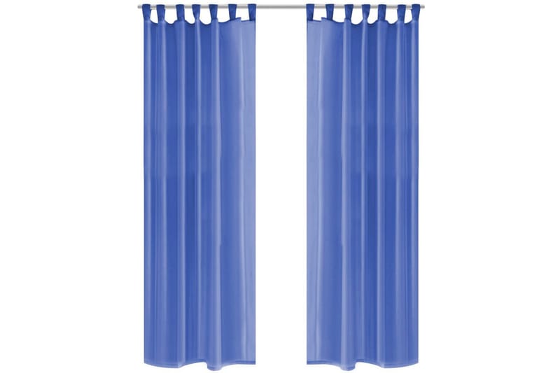 Voilegardiner 2 stk 140x245 cm kongeblå - Kongeblå - Tekstiler - Gardiner - Mørkleggingsgardin