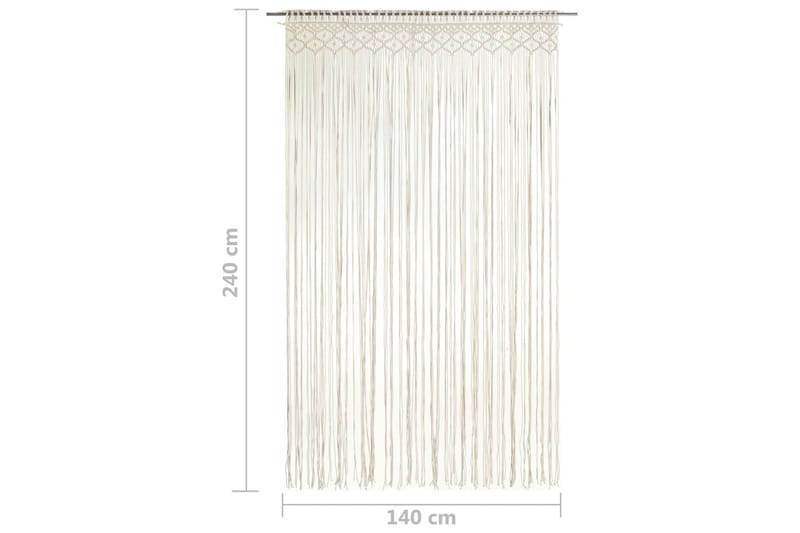 Makramé gardin 140x240 cm bomull - Krem - Tekstiler - Gardiner