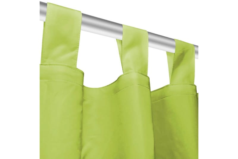 Mikrosateng gardiner med hemper 2 stk 140x225 cm grønn - Grønn - Mørkleggingsgardin