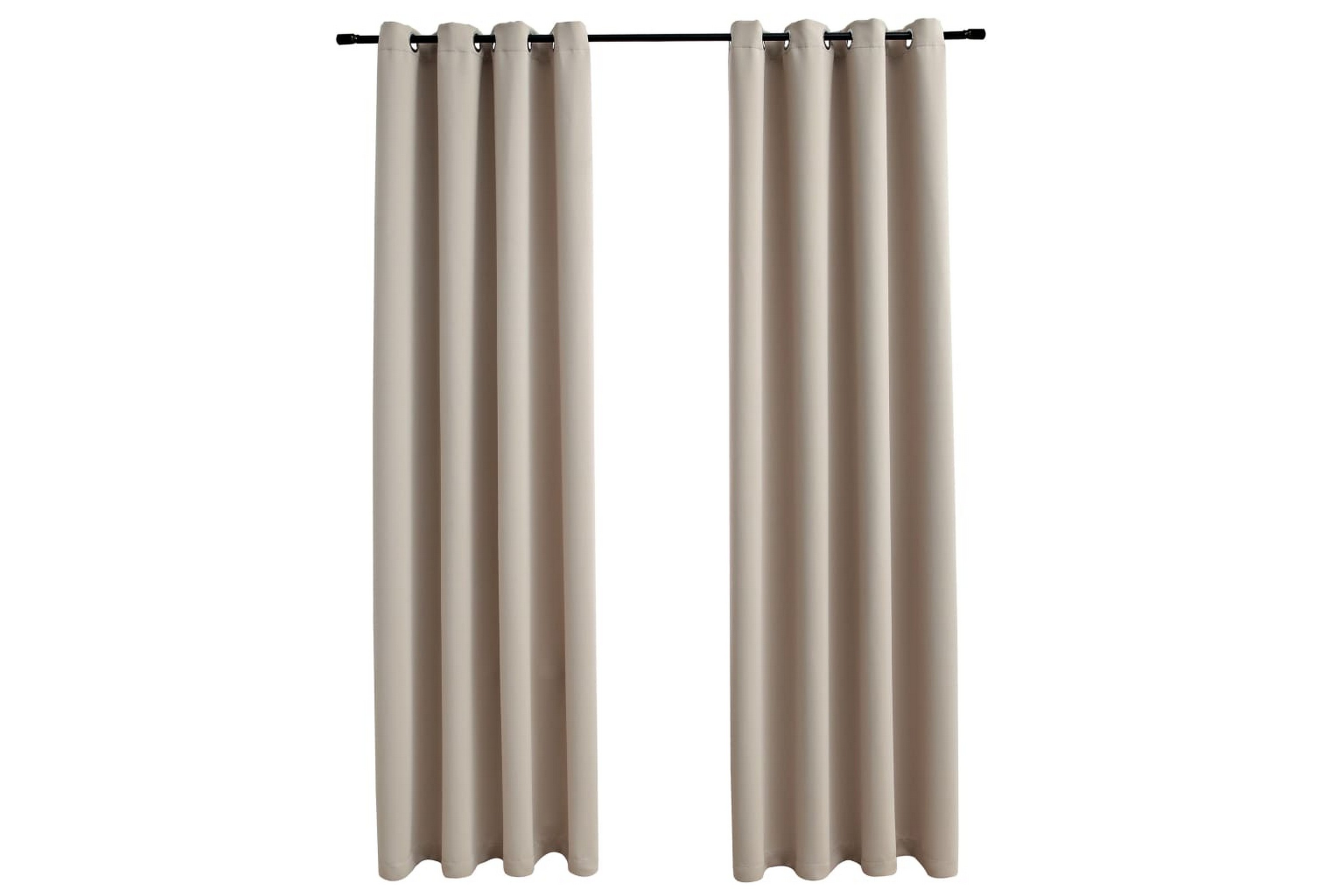 Bilde av Lystette gardiner med metallringer 2 stk beige 140x175 cm