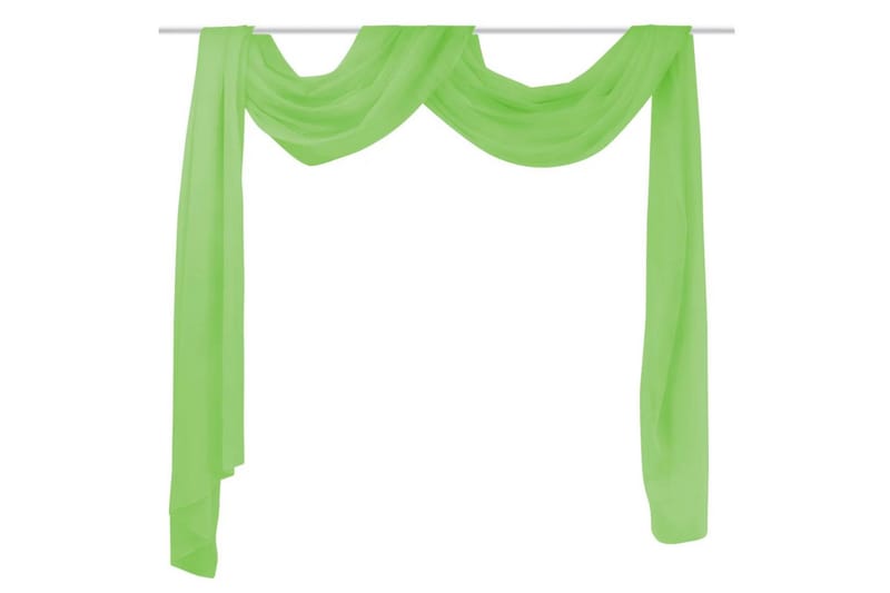 Florlett Voile Drapering Grønn 140 x 600 cm - Grønn - Tekstiler - Gardiner - Panelgardin