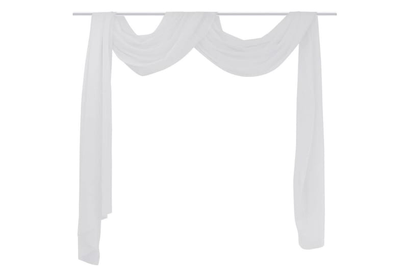Florlett Voile Drapering Hvit 140 x 600 cm - Hvit - Tekstiler - Gardiner - Panelgardin