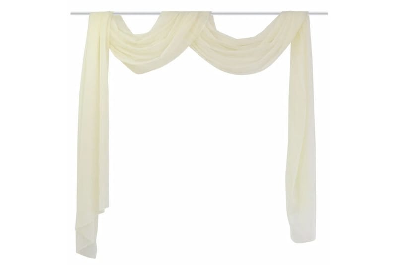 Florlett Voile Drapering Kremfarget 140 x 600 cm - Kremhvit - Tekstiler - Gardiner - Panelgardin