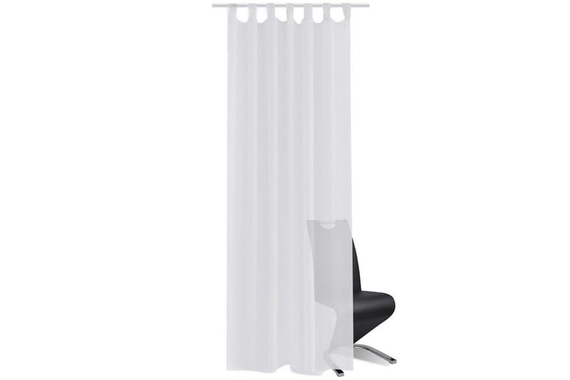 Gjennomsiktige Gardiner 140 x 245 cm 2 stk - Hvit - Tekstiler - Gardiner - Panelgardin