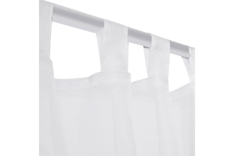 Gjennomsiktige Gardiner 140 x 245 cm 2 stk - Hvit - Tekstiler - Gardiner - Panelgardin