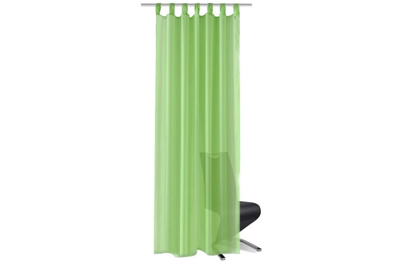 Gjennomsiktige Gardiner Grønn 140 x 175 cm 2 stk - Eplegrønn - Tekstiler - Gardiner - Panelgardin