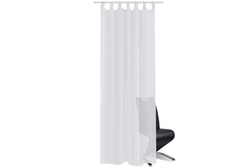Gjennomsiktige Gardiner Hvit 140 x 225 cm 2 stk - Hvit - Tekstiler - Gardiner - Panelgardin