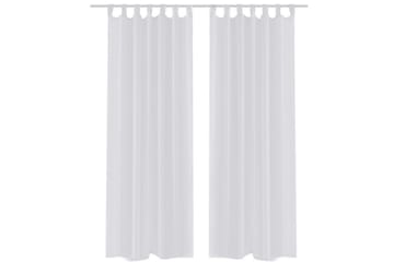 Gjennomsiktige Gardiner Hvit 140 x 225 cm 2 stk - Hvit - Tekstiler - Gardiner - Panelgardin
