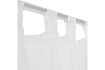 Gjennomsiktige Gardiner Hvit 140 x 225 cm 2 stk - Hvit - Tekstiler - Gardiner - Panelgardin