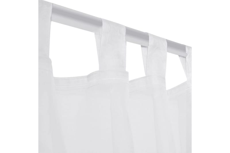Gjennomsiktige Gardiner Hvit 140 x 225 cm 2 stk - Hvit - Tekstiler - Gardiner - Panelgardin