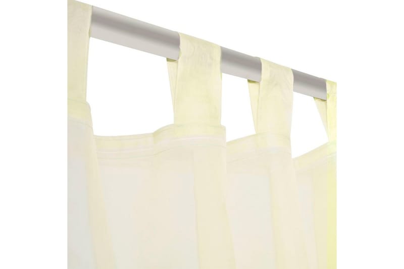 Gjennomsiktige Gardiner Krem 140 x 225 cm 2 stk - Creme - Tekstiler - Gardiner - Panelgardin