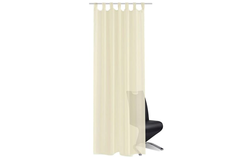Gjennomsiktige Gardiner Krem 140 x 225 cm 2 stk - Creme - Tekstiler - Gardiner - Panelgardin