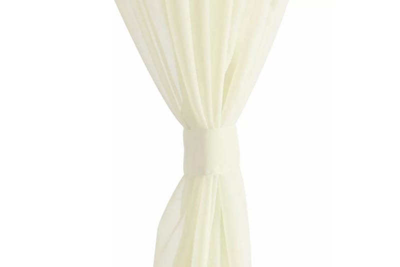Gjennomsiktige Gardiner Krem 140 x 225 cm 2 stk - Creme - Tekstiler - Gardiner - Panelgardin