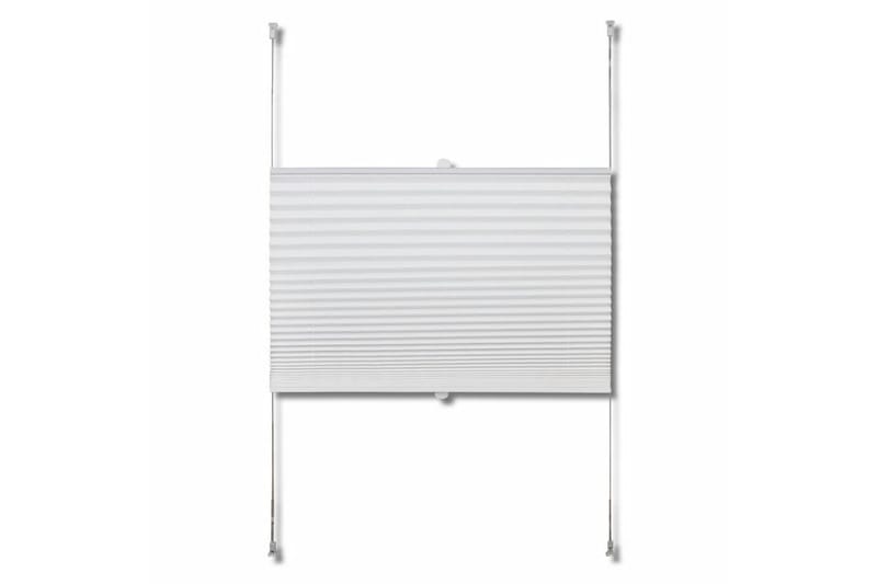 Plisségardiner 90 x 100 cm hvit - Hvit - Tekstiler - Gardiner - Persienner