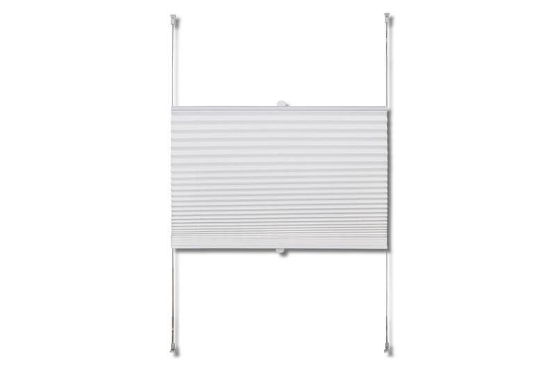 Plisserte persiennere hvit 80 x 100 cm - Hvit - Tekstiler - Gardiner - Persienner