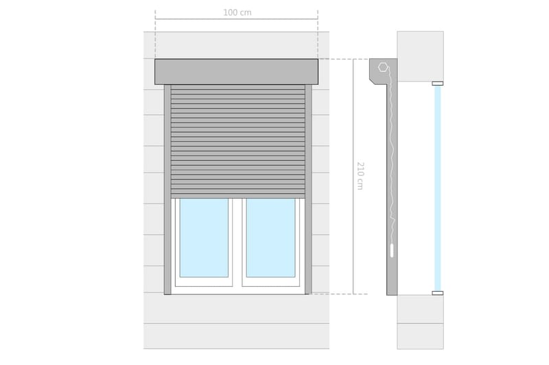 Rulleskodde aluminium 100x210 cm antrasitt - Tekstiler - Gardiner - Persienner