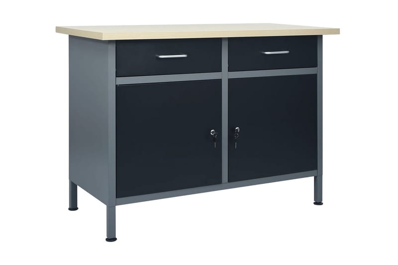Arbeidsbenk svart 120x60x85 cm stål - Svart - Tekstiler - Gardiner - Rullegardin