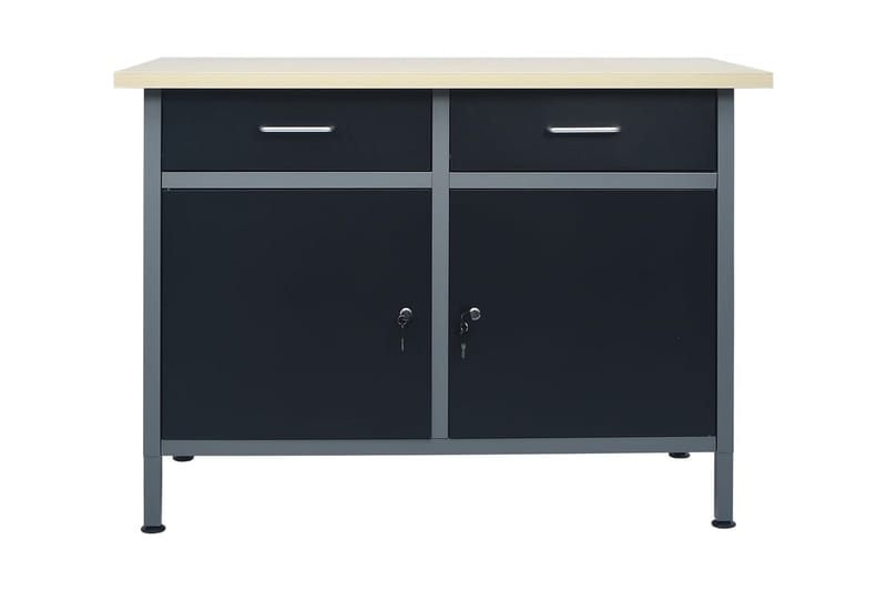 Arbeidsbenk svart 120x60x85 cm stål - Svart - Tekstiler - Gardiner - Rullegardin