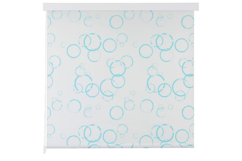 Dusjforheng 100x240 cm boble - Hvit/Blå - Rullegardin