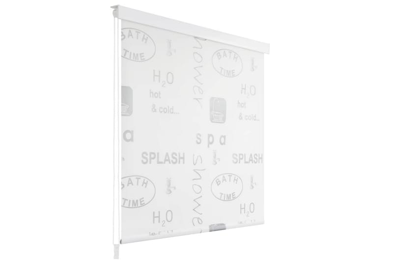 Dusjforheng 100x240 cm splash - Hvit/Grå - Rullegardin