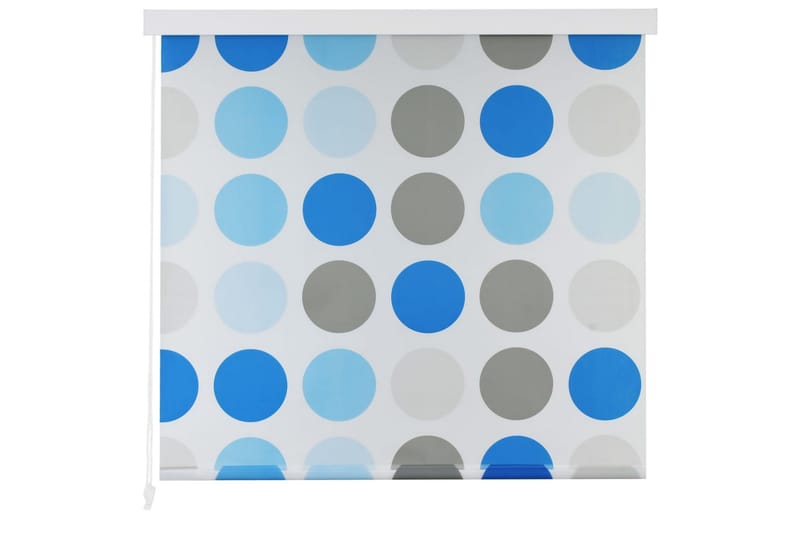 Dusjforheng 160x240 cm sirkel - Hvit/Blå/Grå - Rullegardin
