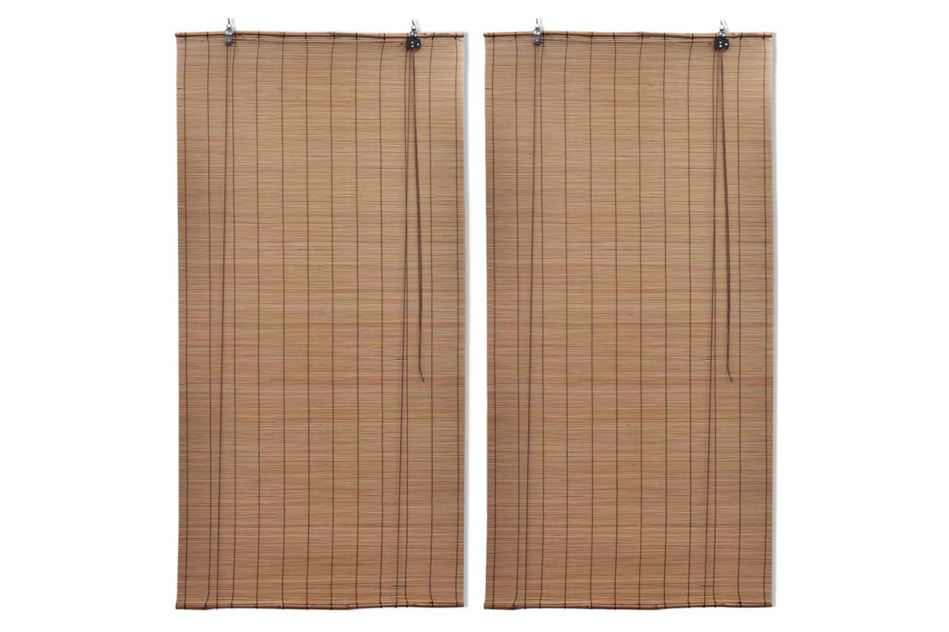 Rullegardiner 2 stk bambus 100x160 cm brun - Tekstiler - Gardiner - Rullegardin