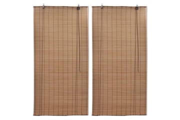 Rullegardiner 2 stk bambus 100x160 cm brun - Tekstiler - Gardiner - Rullegardin