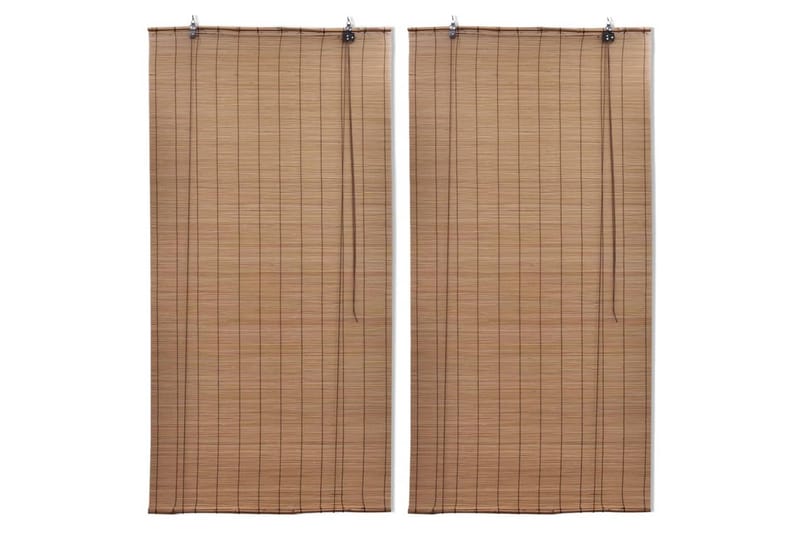 Rullegardiner 2 stk bambus 100x160 cm brun - Tekstiler - Gardiner - Rullegardin