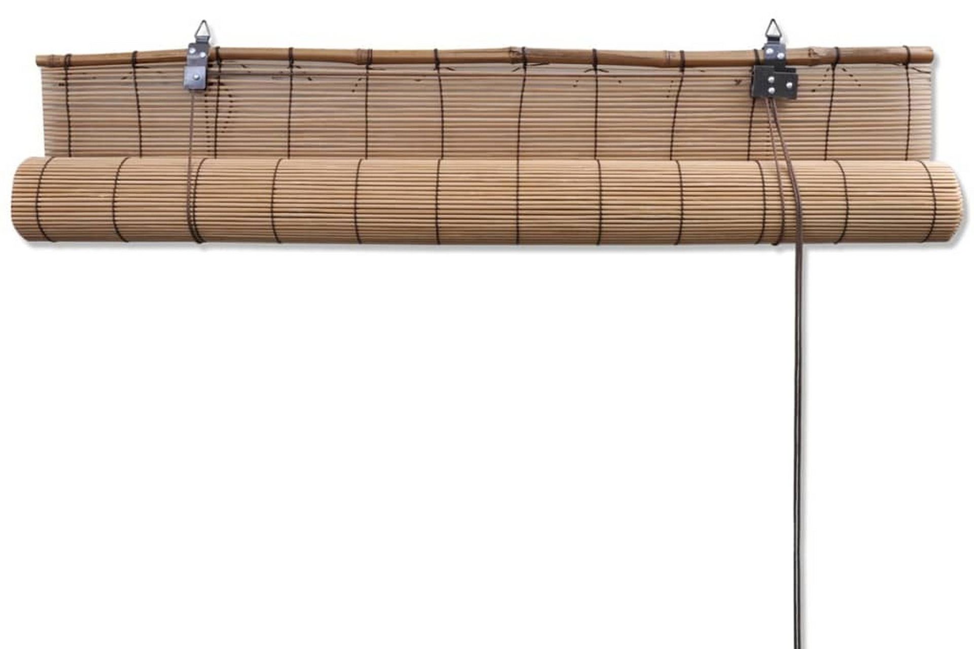 Rullegardiner 2 stk bambus 120x220 cm brun - Tekstiler - Gardiner - Rullegardin