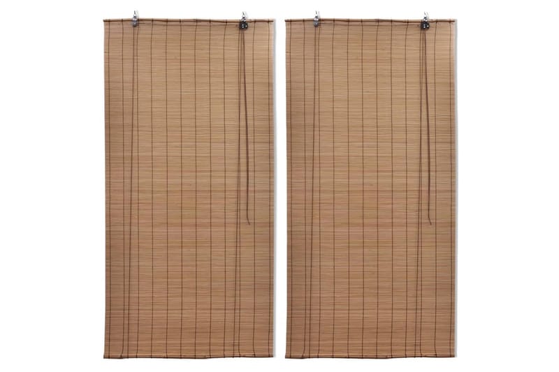 Rullegardiner 2 stk bambus 80x160 cm brun - Tekstiler - Gardiner - Rullegardin