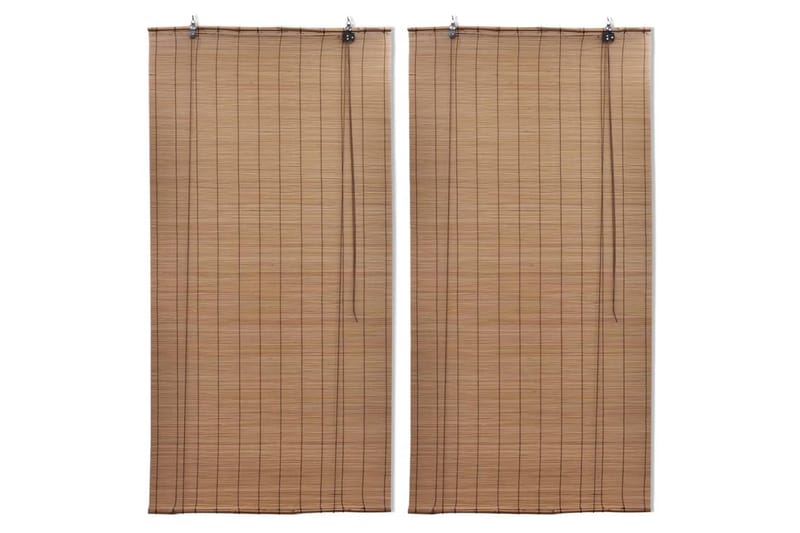 Rullegardiner 2 stk bambus 80x160 cm brun - Rullegardin