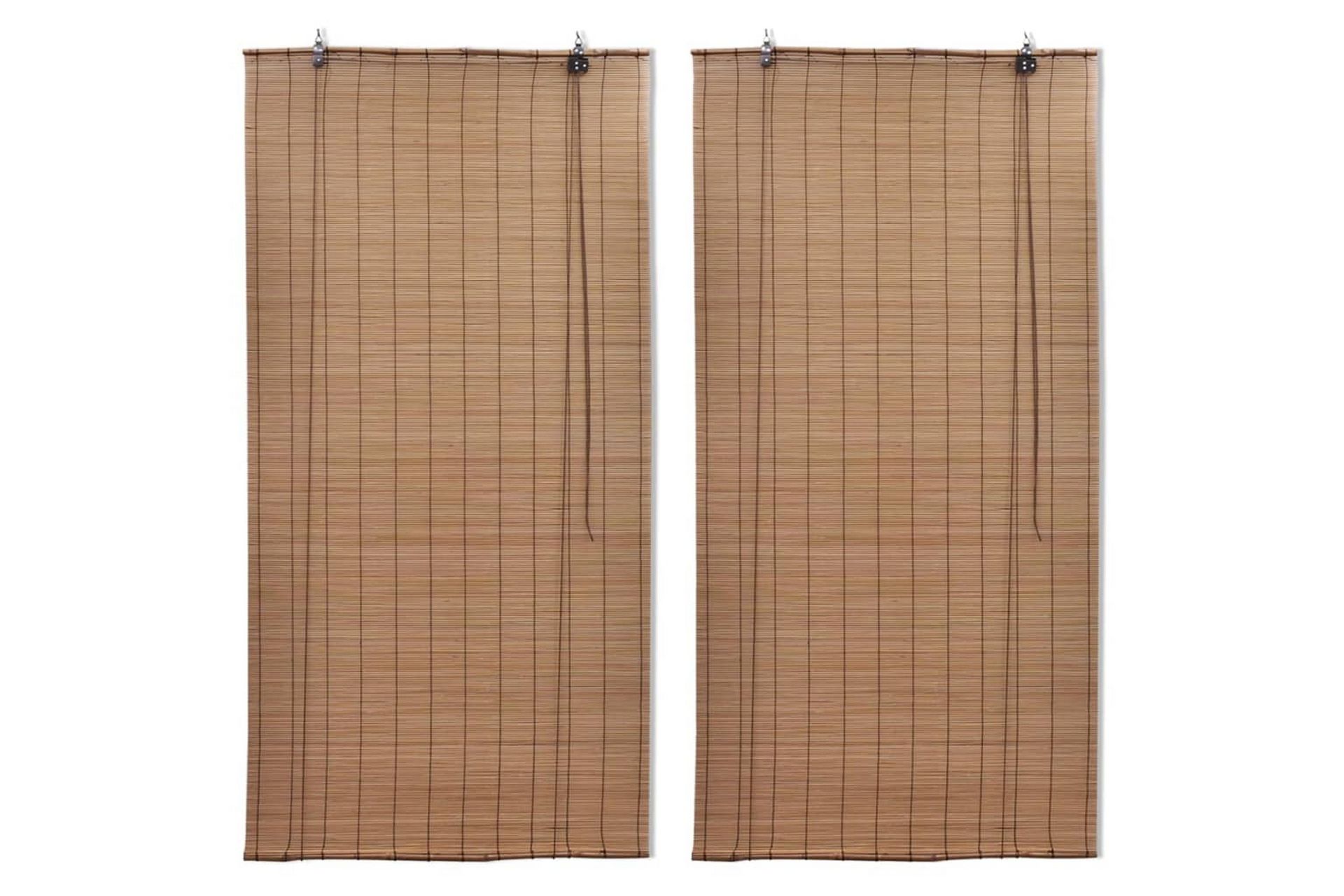 Rullegardiner 2 stk bambus brun 150 x 220 cm - Tekstiler - Gardiner - Rullegardin