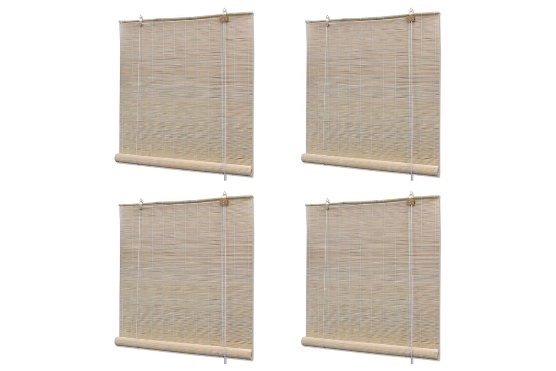 Rullegardiner naturlig bambus 4 stk 120x160 cm - Beige - Tekstiler - Gardiner - Rullegardin
