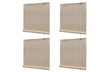 Rullegardiner naturlig bambus 4 stk 120x160 cm - Beige - Tekstiler - Gardiner - Rullegardin