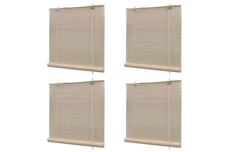 Rullegardiner naturlig bambus 4 stk 120x160 cm - Beige - Tekstiler - Gardiner - Rullegardin