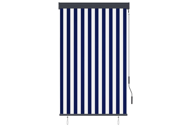 Utendørs rullegardin 100x250 cm blå og hvit - Blå - Tekstiler - Gardiner - Rullegardin