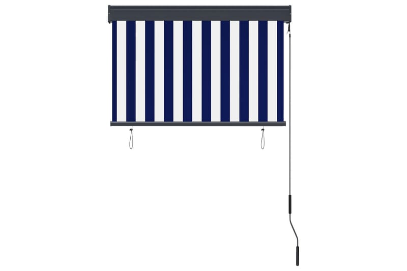 Utendørs rullegardin 100x250 cm blå og hvit - Blå - Tekstiler - Gardiner - Rullegardin