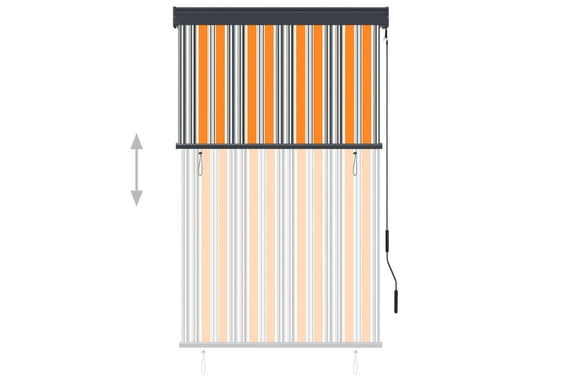 Utendørs rullegardin 100x250 cm gul og blå - Gul - Tekstiler - Gardiner - Rullegardin